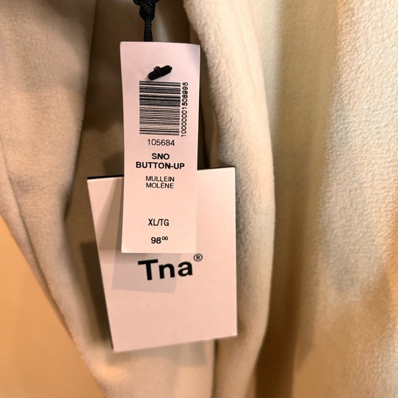 TNA Sz XL Polar Shirt Fleece Snap Button Shirt in Whisper White New With Tags - Picture 5 of 9